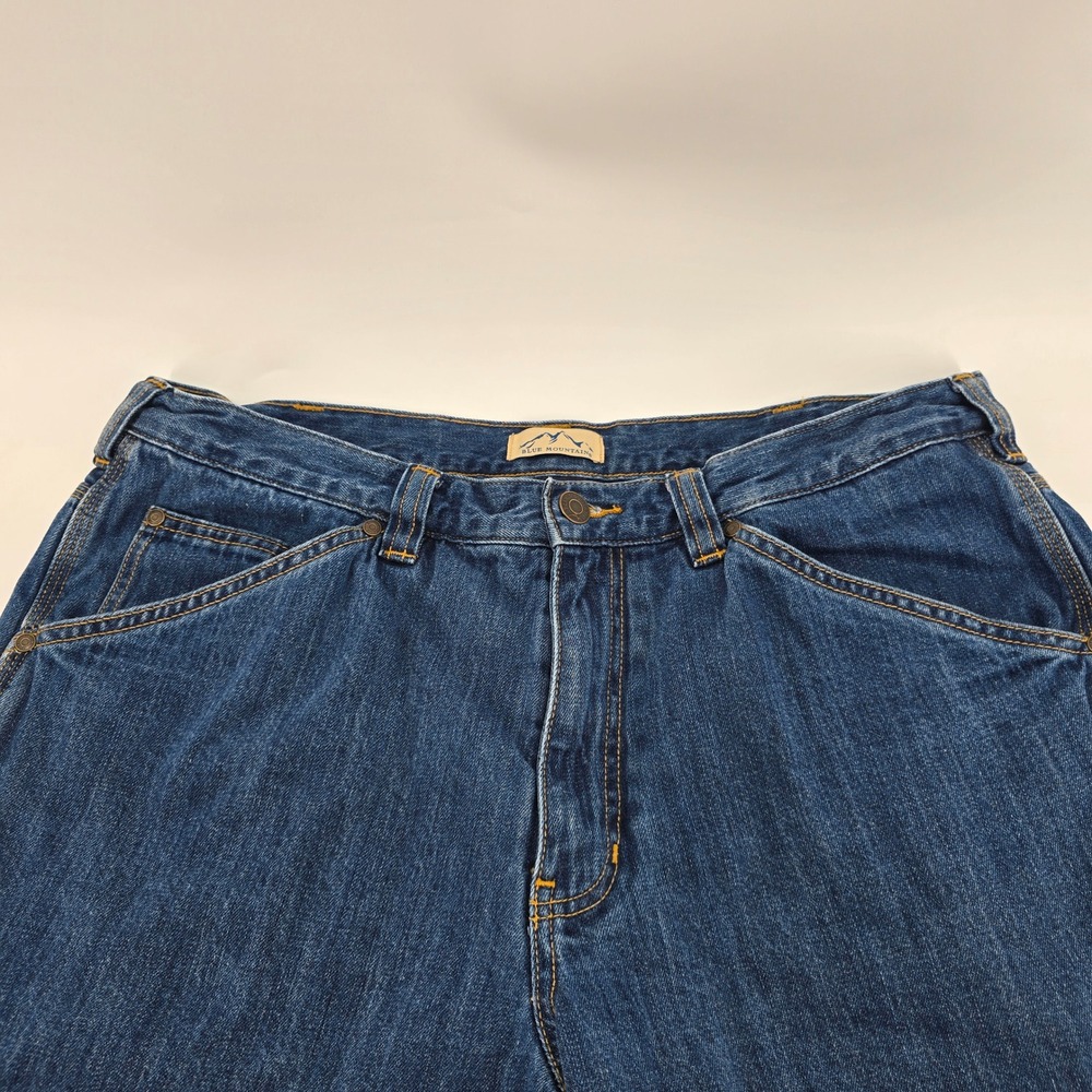 Blue Mountain Carpenter Jeans Mens Fleece Lined Utility Work Pants Blue 38x34
